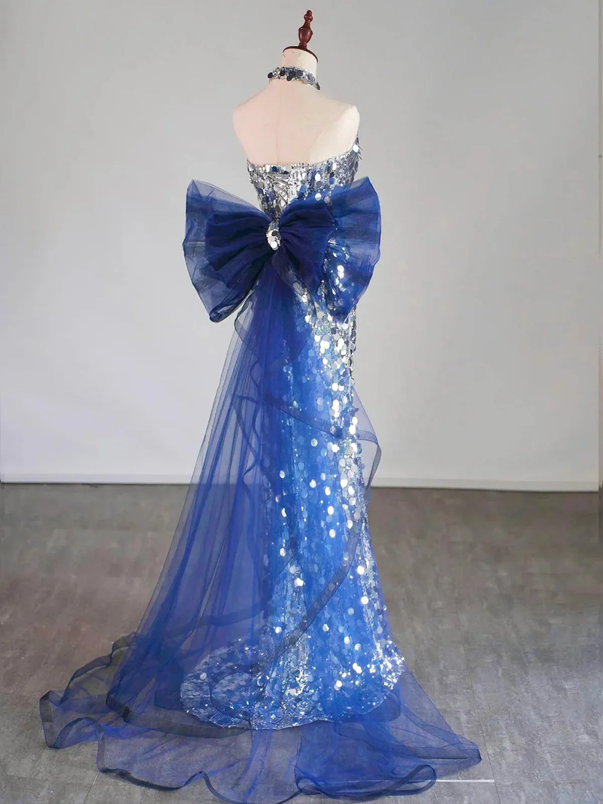 Sliver Mermaid Sequins Long Prom Dress, Sliver Off the Shoulder Formal Dress