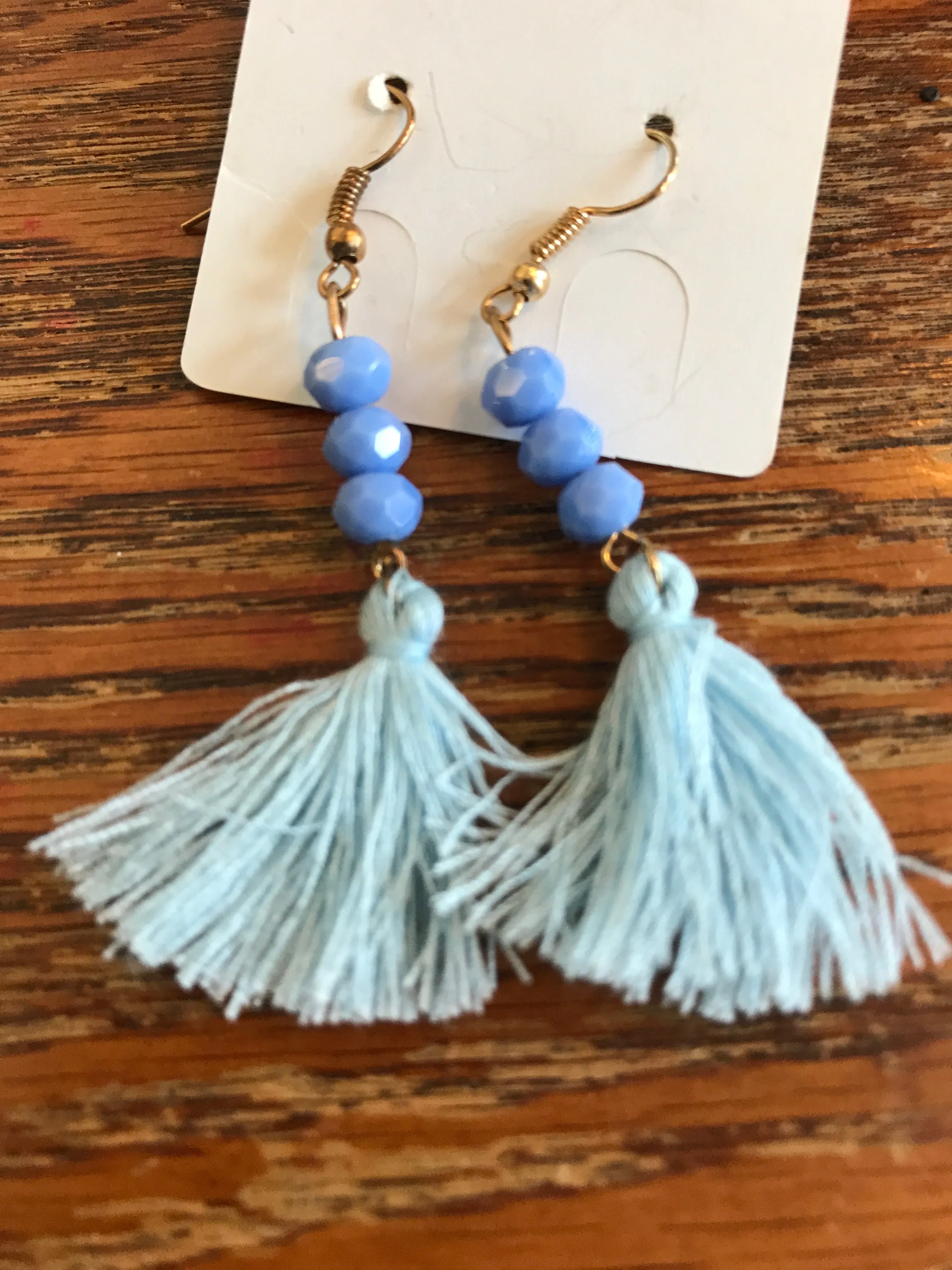 Small Beaded Tassel Earrings