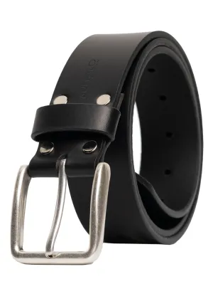 Smooth Full Grain Black Buffalo Leather Belt - BB1001C04