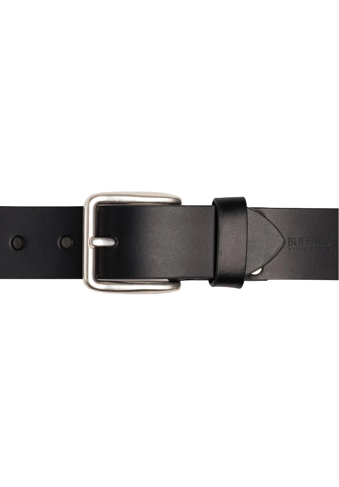 Smooth Full Grain Black Buffalo Leather Belt - BB1001C04