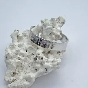 Solid Sterling Silver "Bamboo" Texture Men's Ring