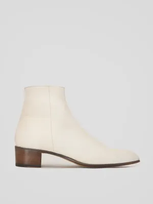 SONNY 40MM ANKLE BOOT IN IVORY CALFSKIN- Woman
