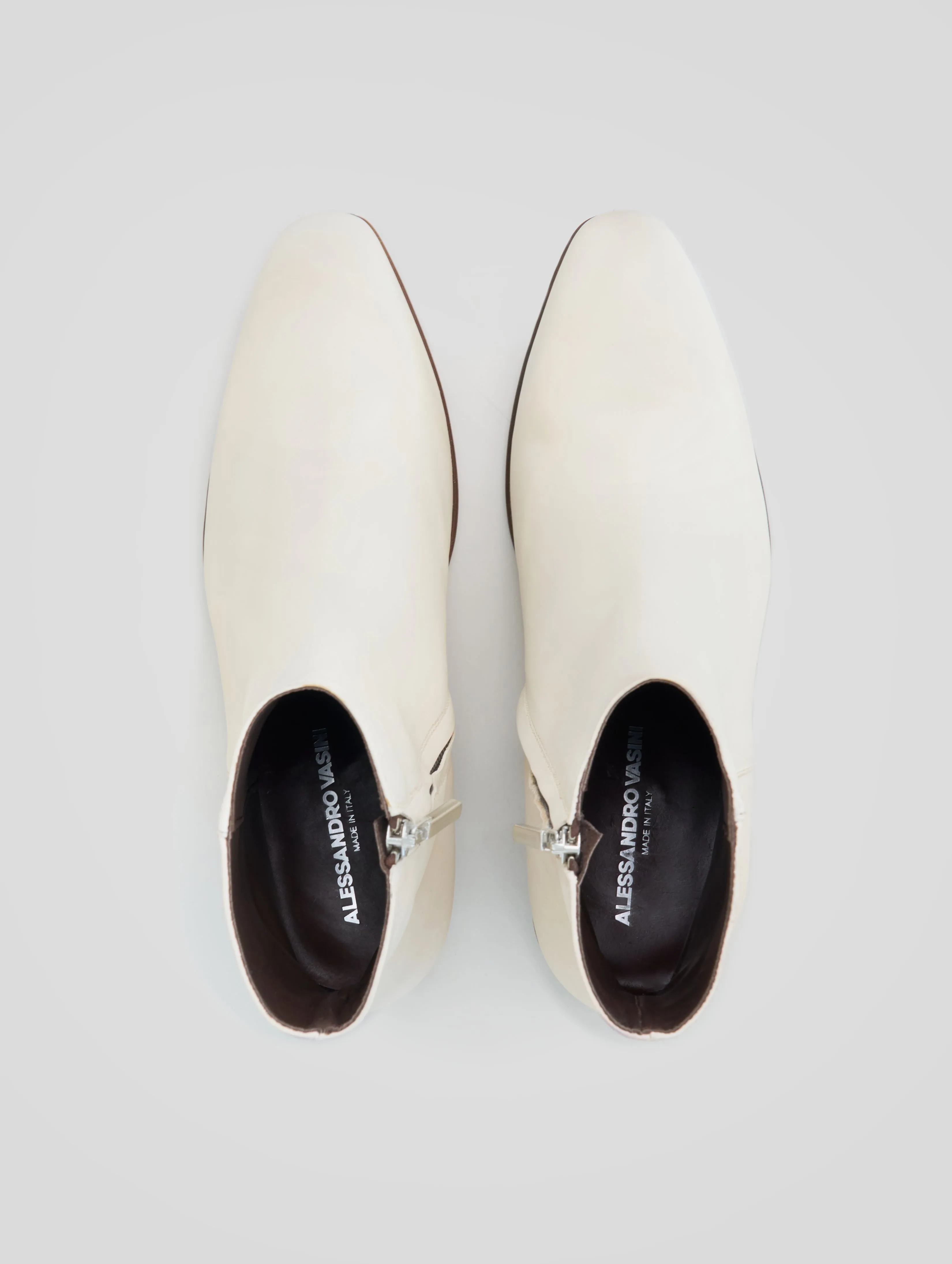 SONNY 40MM ANKLE BOOT IN IVORY CALFSKIN- Woman