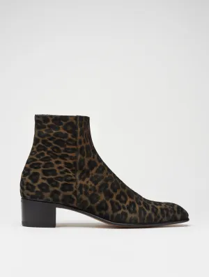 SONNY 40MM ANKLE BOOT IN LEOPARD SUEDE