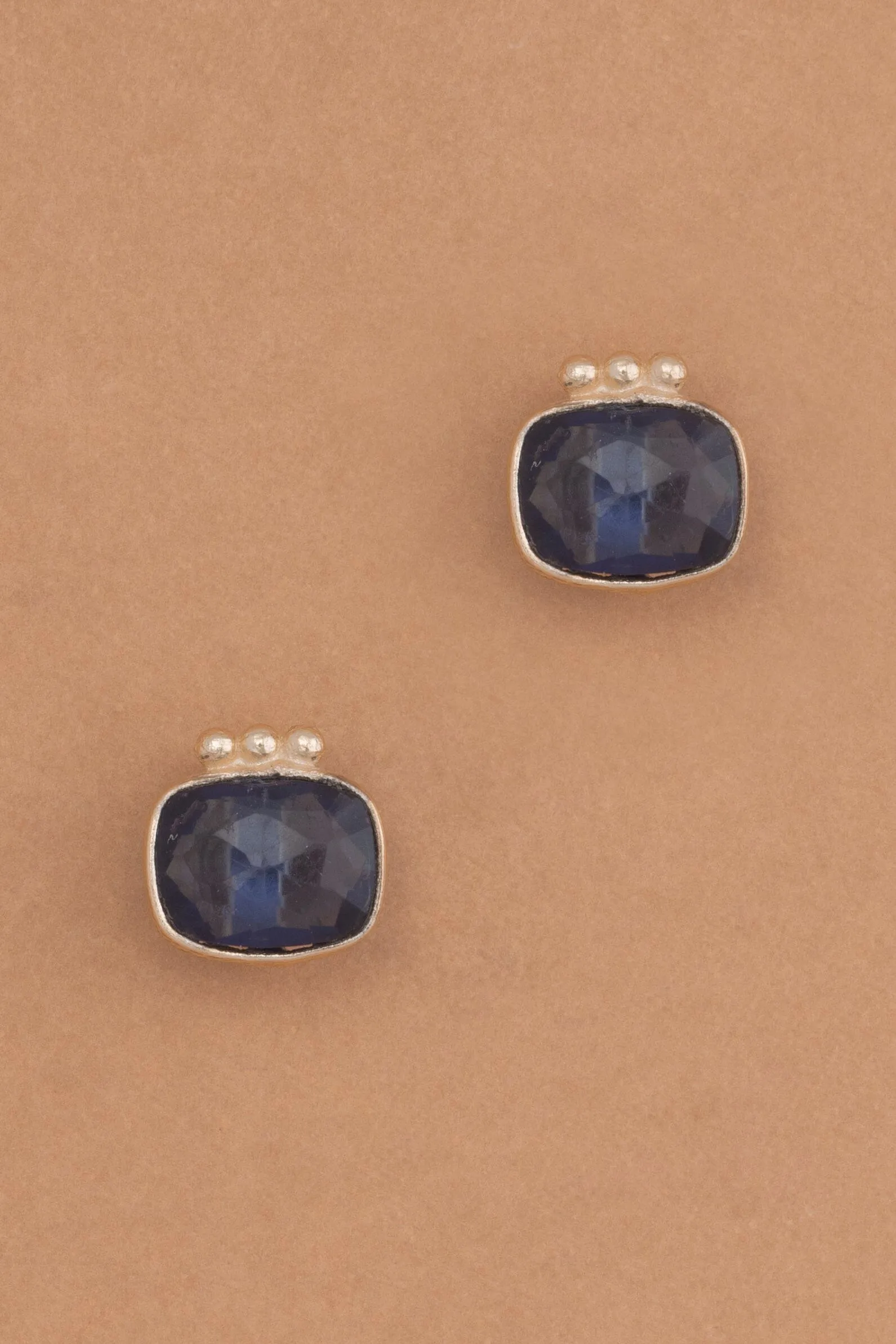 Square Montana Bezel Stud Earrings