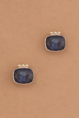 Square Montana Bezel Stud Earrings