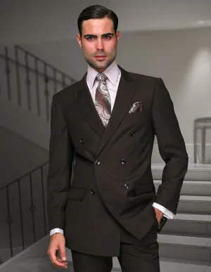Statement Men's 2-Piece 100% Wool Modern Fit Fashion Suit – Double-Breasted Style