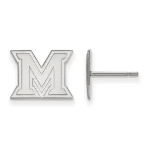 Sterling Silver Rhodium-plated Miami University Ohio Letter M Extra Small Post Earrings