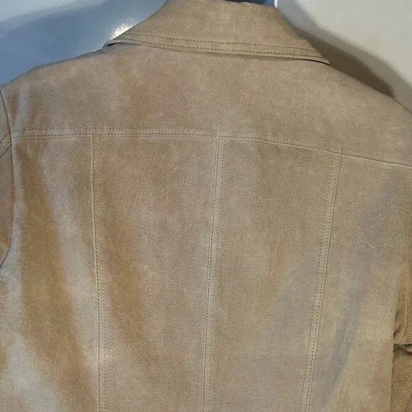 St.John's Bay SZ XL Tan Suede Leather Jacket Western Old Money Timeless Ranch