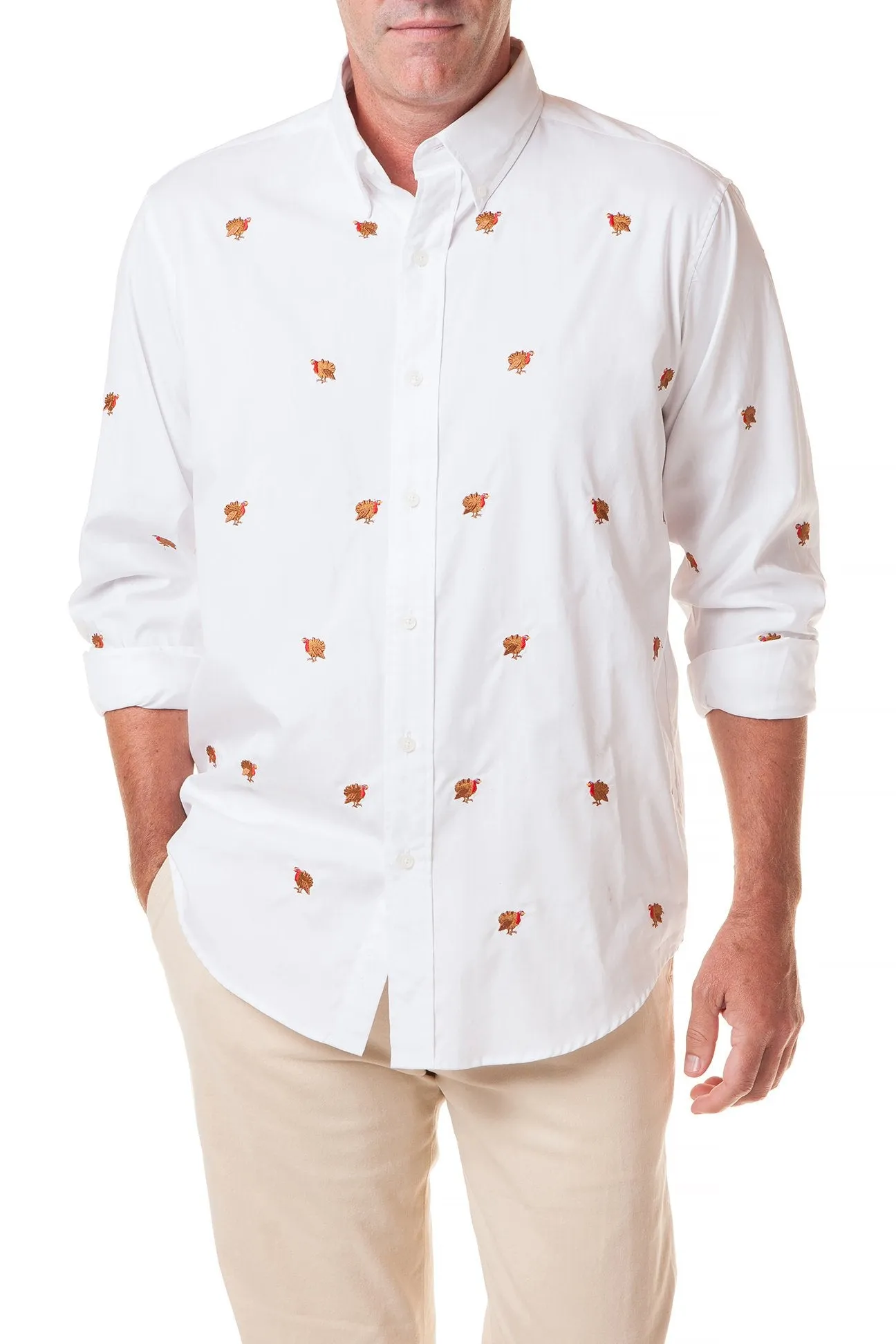 Straight Wharf Shirt White Oxford with Turkey