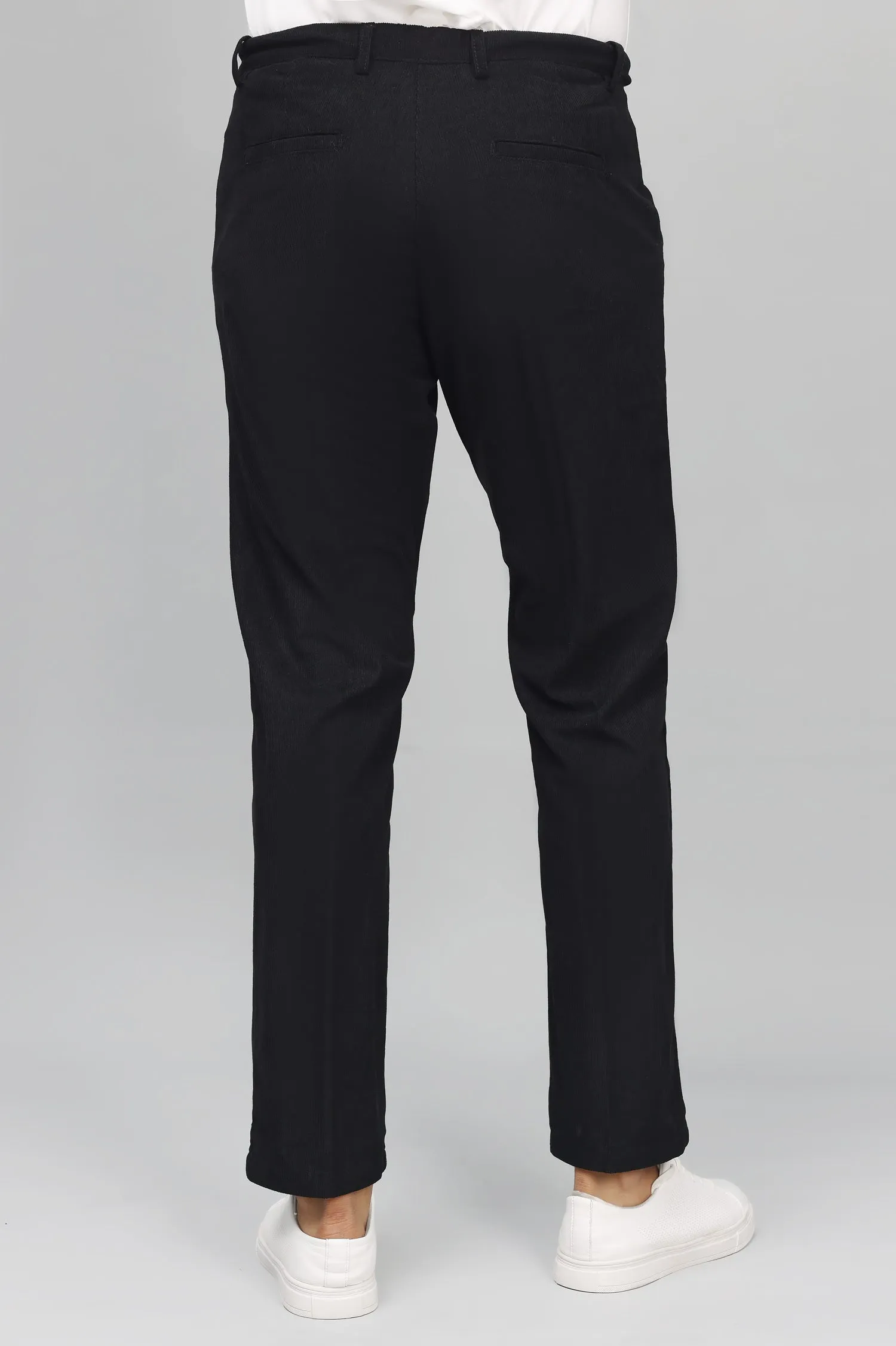 TAILORED CORDUROY PANTS-BLACK