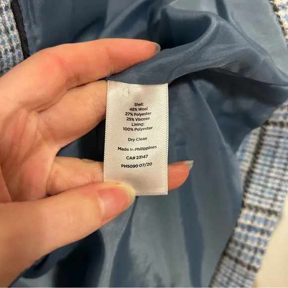 Talbots Classic Shetland Blue Plaid Blazer Women’s Size 18