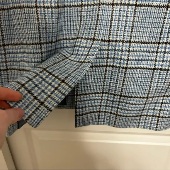 Talbots Classic Shetland Blue Plaid Blazer Women’s Size 18