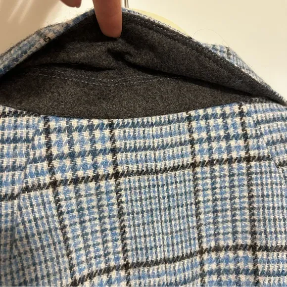 Talbots Classic Shetland Blue Plaid Blazer Women’s Size 18