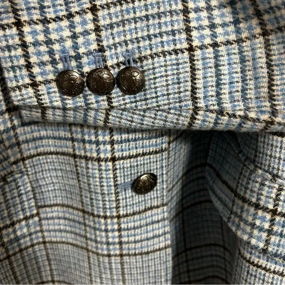 Talbots Classic Shetland Blue Plaid Blazer Women’s Size 18