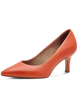 Tamaris Carrie Leather Pumps Orange