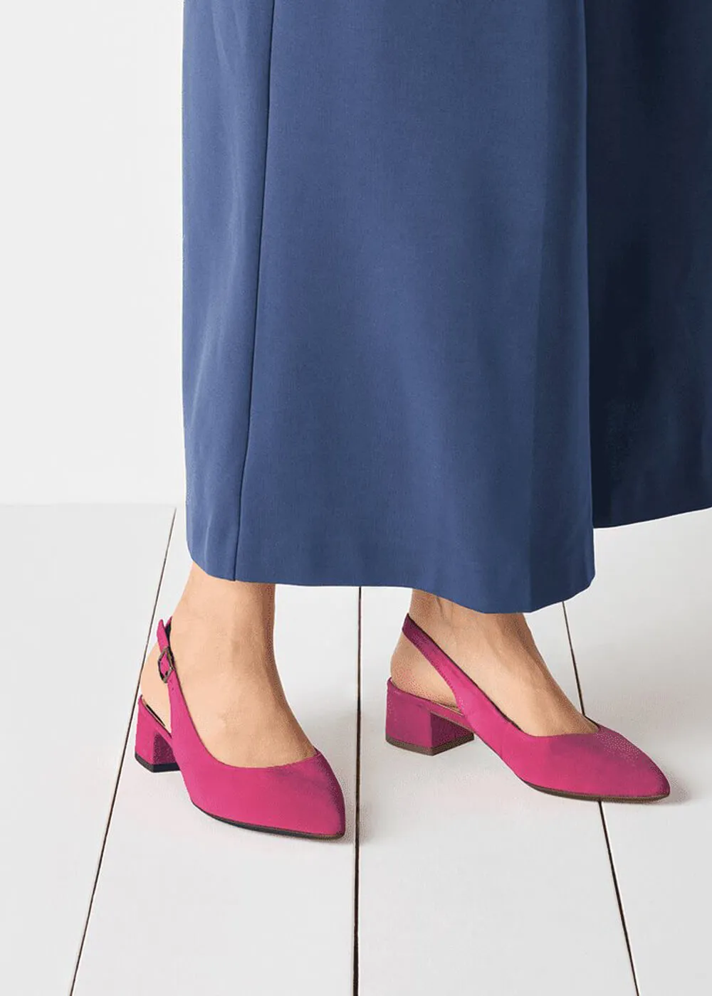 Tamaris Kaylee Slingback Leather Pumps Pink