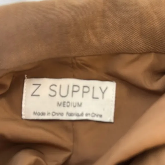 Tan Cropped Blazer with Notched Lapels
