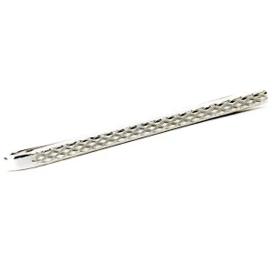 Tateossian Pure Silver Tie Clip Engraved, Diamond Texture, 53mm