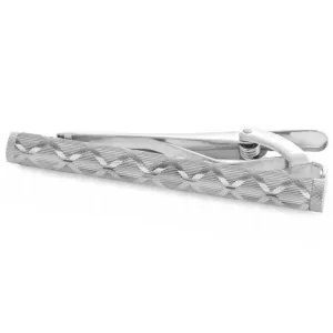Tateossian Silver Rhodium Plated Corto Small Tie Clip