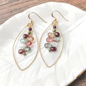 Tera Garnets Marquee Elegance Hoops