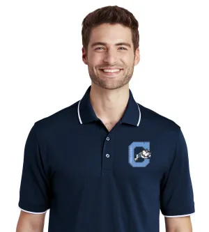 The Citadel, Block C Jumping Bulldog UV Micro-Mesh Tipped Polo Shirt