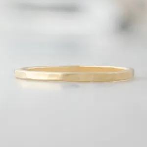 The Hammered Gold Stacking Wedding Ring | Yellow, Rose or White Gold