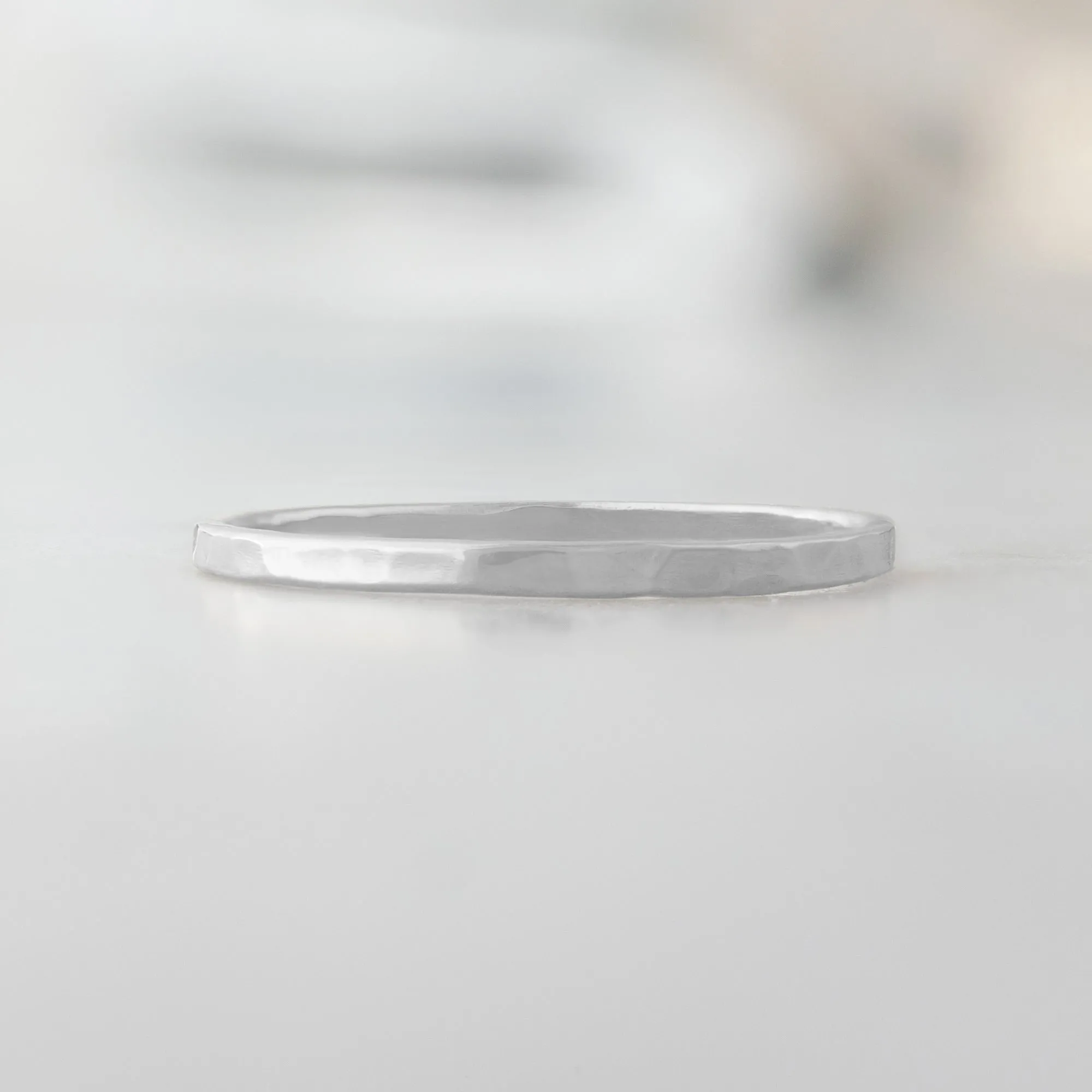 The Hammered Gold Stacking Wedding Ring | Yellow, Rose or White Gold