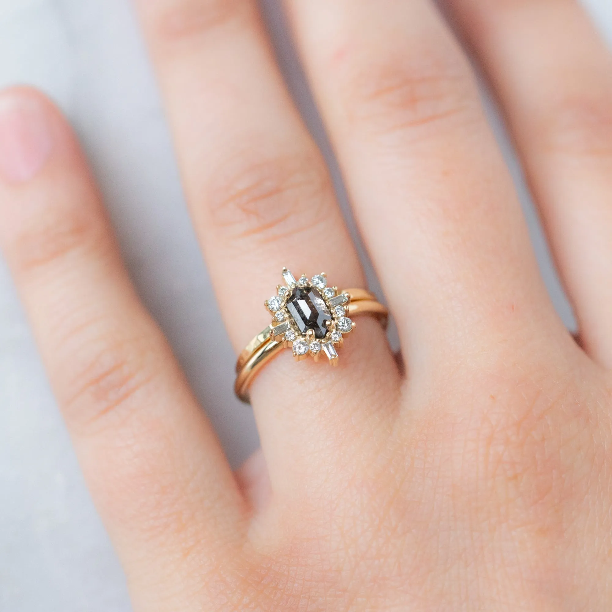 The Hammered Gold Stacking Wedding Ring | Yellow, Rose or White Gold