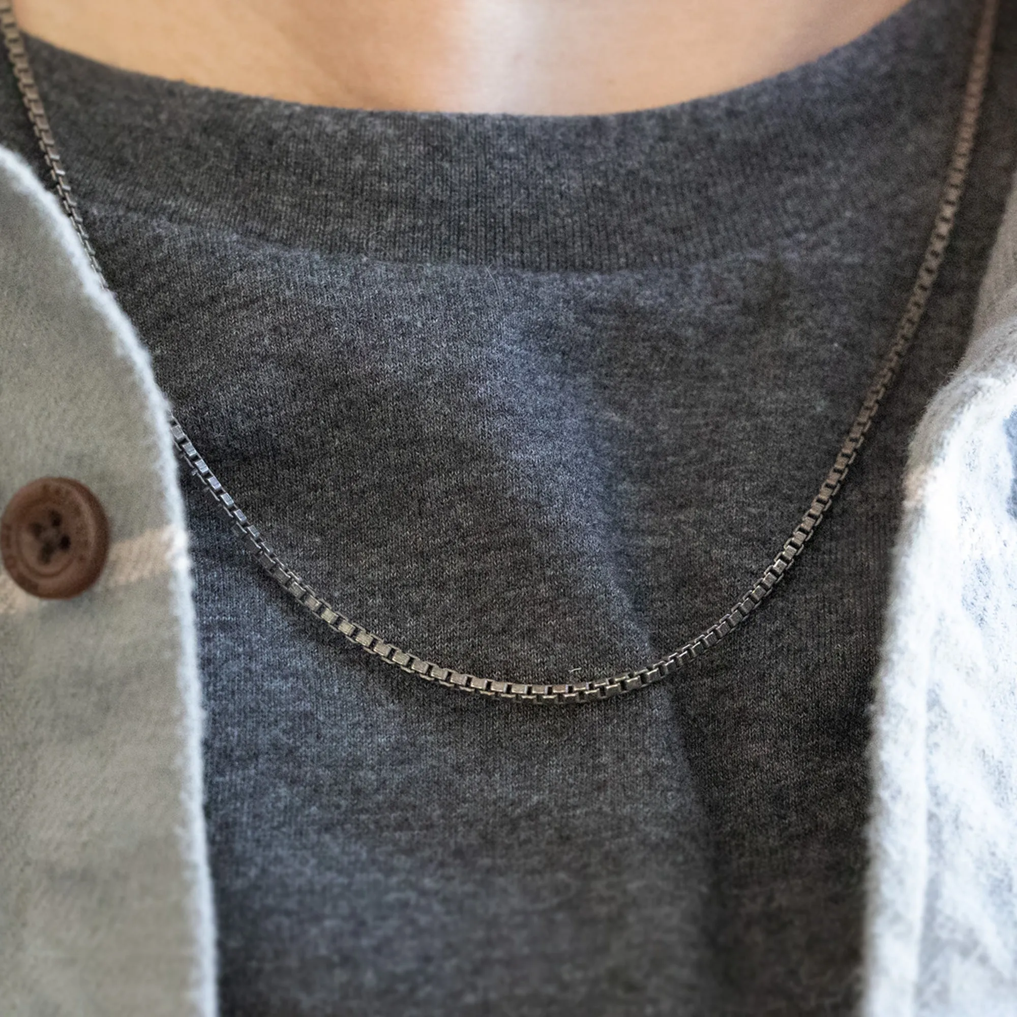 The Men's Box Chain Necklace | Sterling Silver