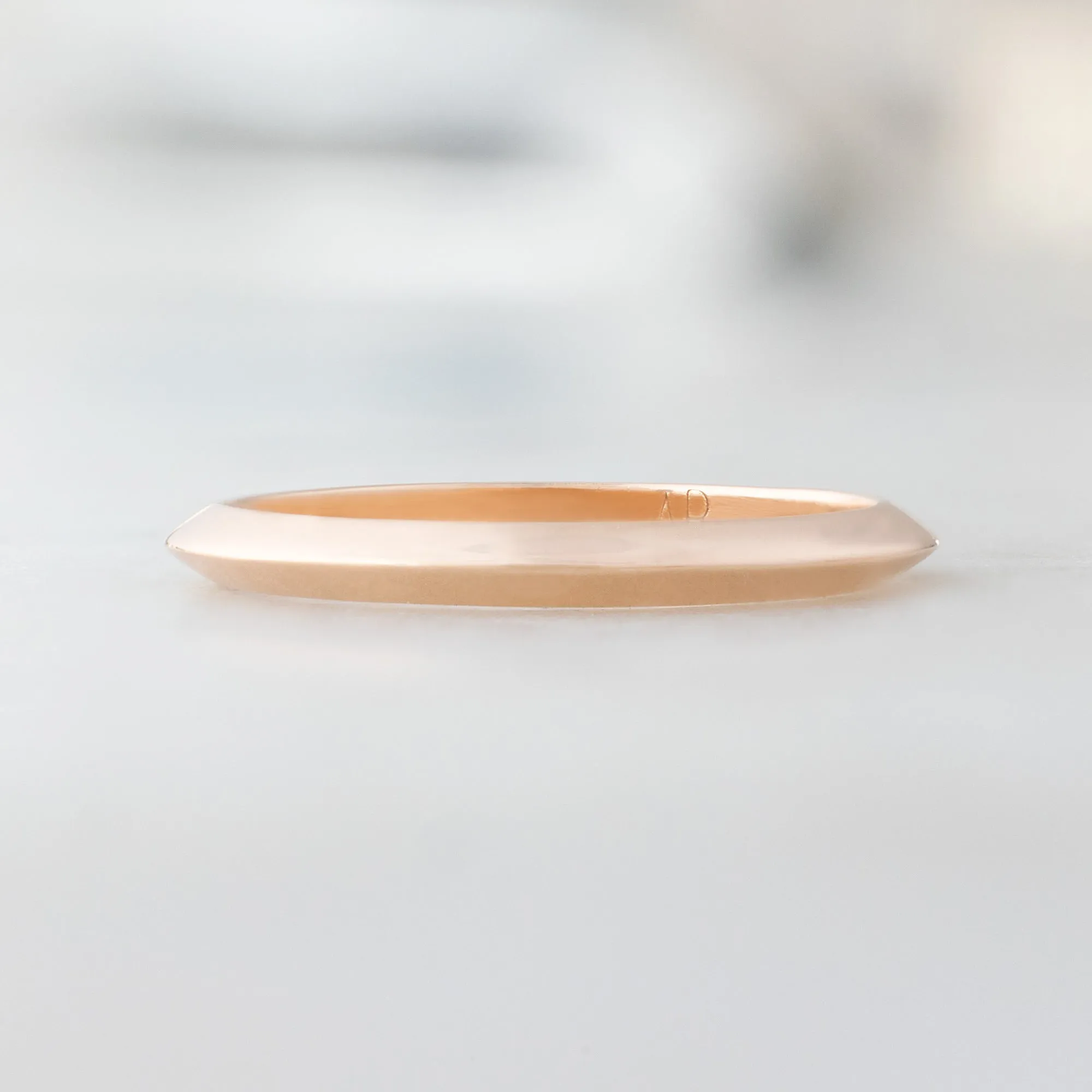 The Unisex Gold Knife Edge Band | 14K Rose Gold