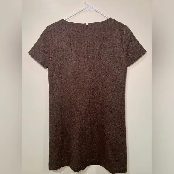 Theory Ellode Tweed A-Line Wool &amp; Silk Brown Dress size 6