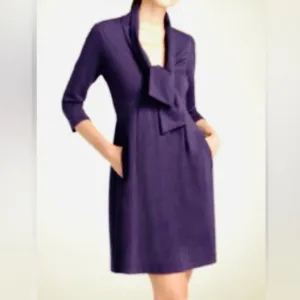 Theory Katalina Craze Dress In Eggplant/Plum NWOT Size 2. POCKETS! 3/4 Sleeves
