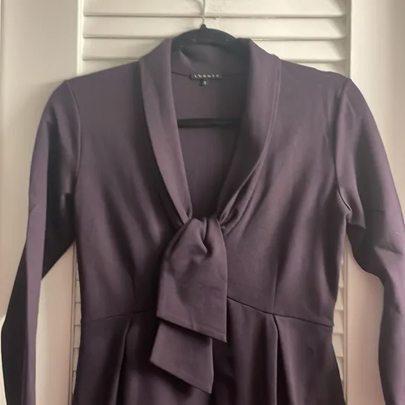 Theory Katalina Craze Dress In Eggplant/Plum NWOT Size 2. POCKETS! 3/4 Sleeves