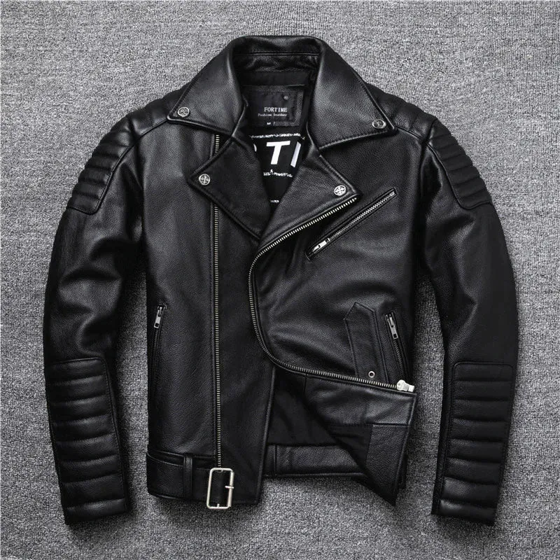 Timeless Oblique Zipper Leather Jacket