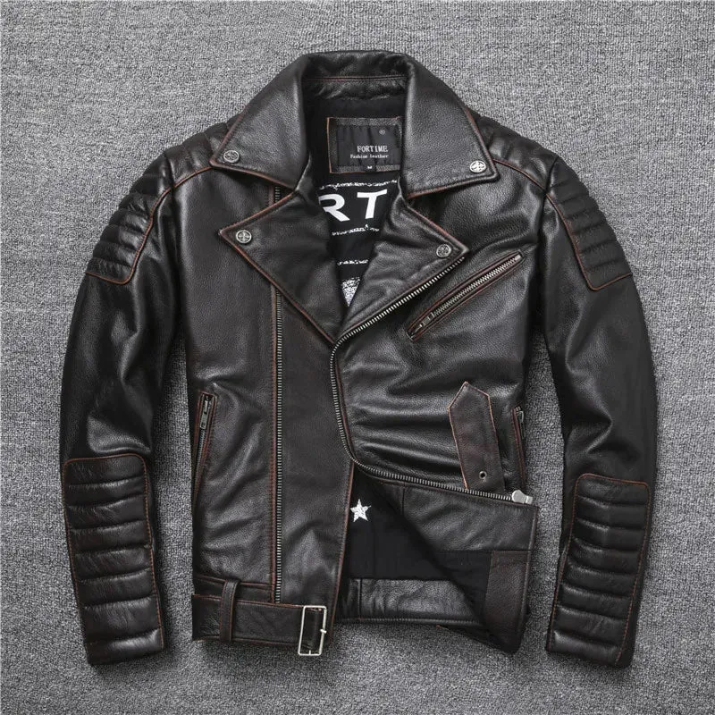 Timeless Oblique Zipper Leather Jacket