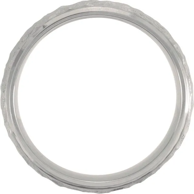 Titanium 7 mm Hammered Finish Beveled Edge Band