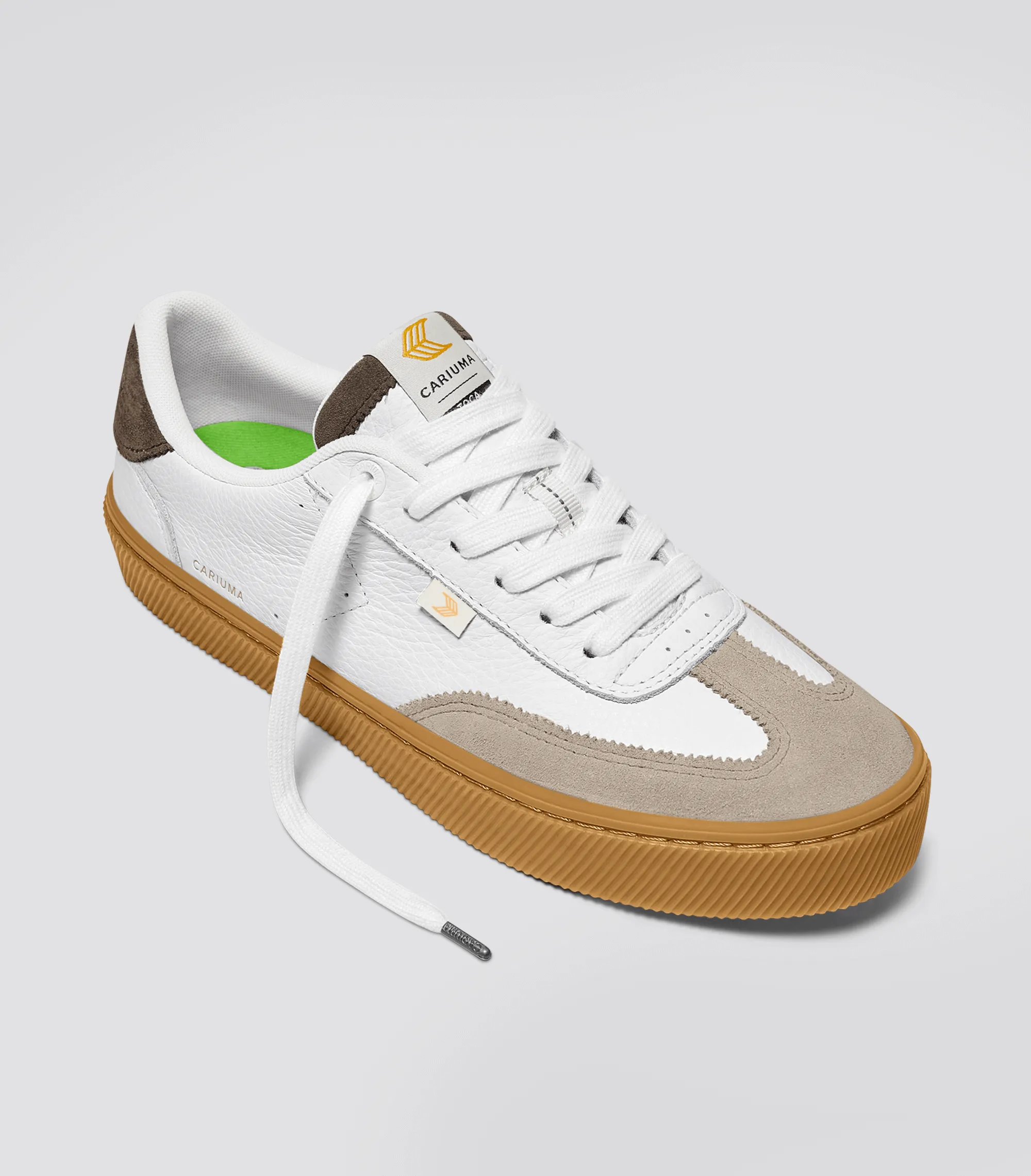 TOCA Gum White Premium Leather Plaza Taupe Suede Dark Khaki Sneaker Women