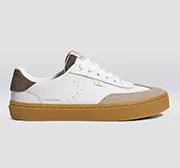 TOCA Gum White Premium Leather Plaza Taupe Suede Dark Khaki Sneaker Women
