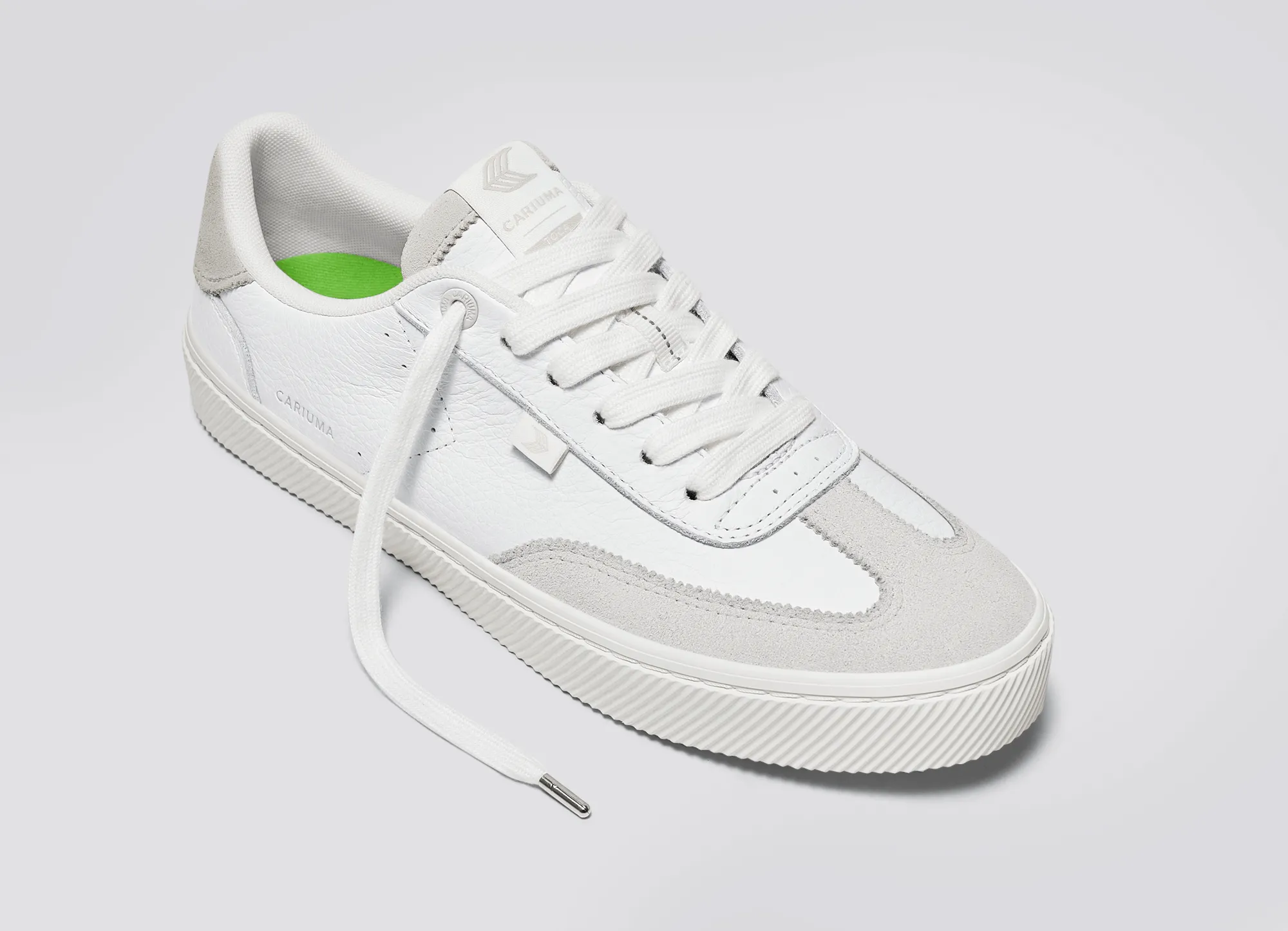 TOCA White Premium Leather Smoke White Suede Sneaker Women