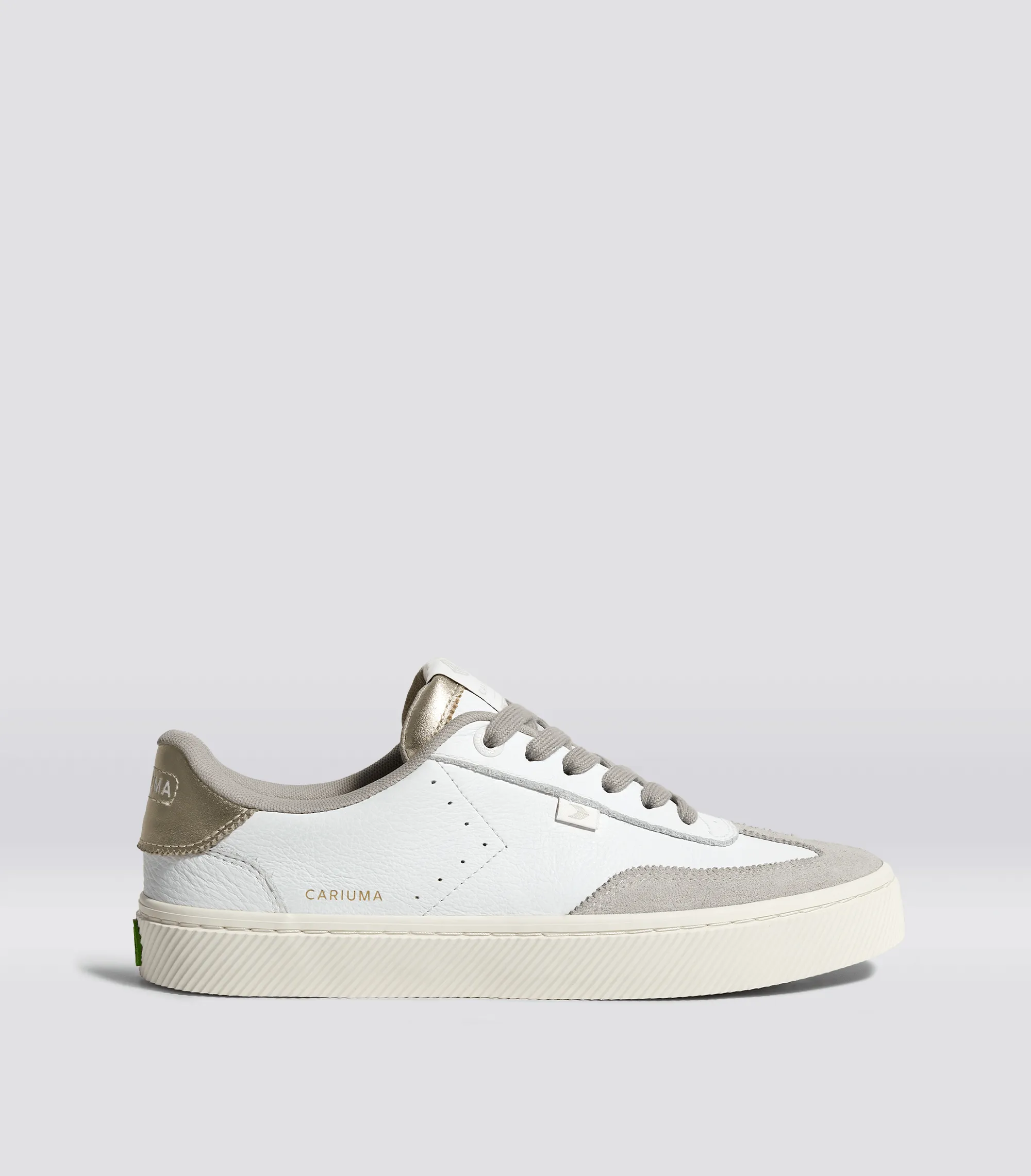 TOCA White Premium Leather Vintage White Suede Metallic Gold Sneaker Men