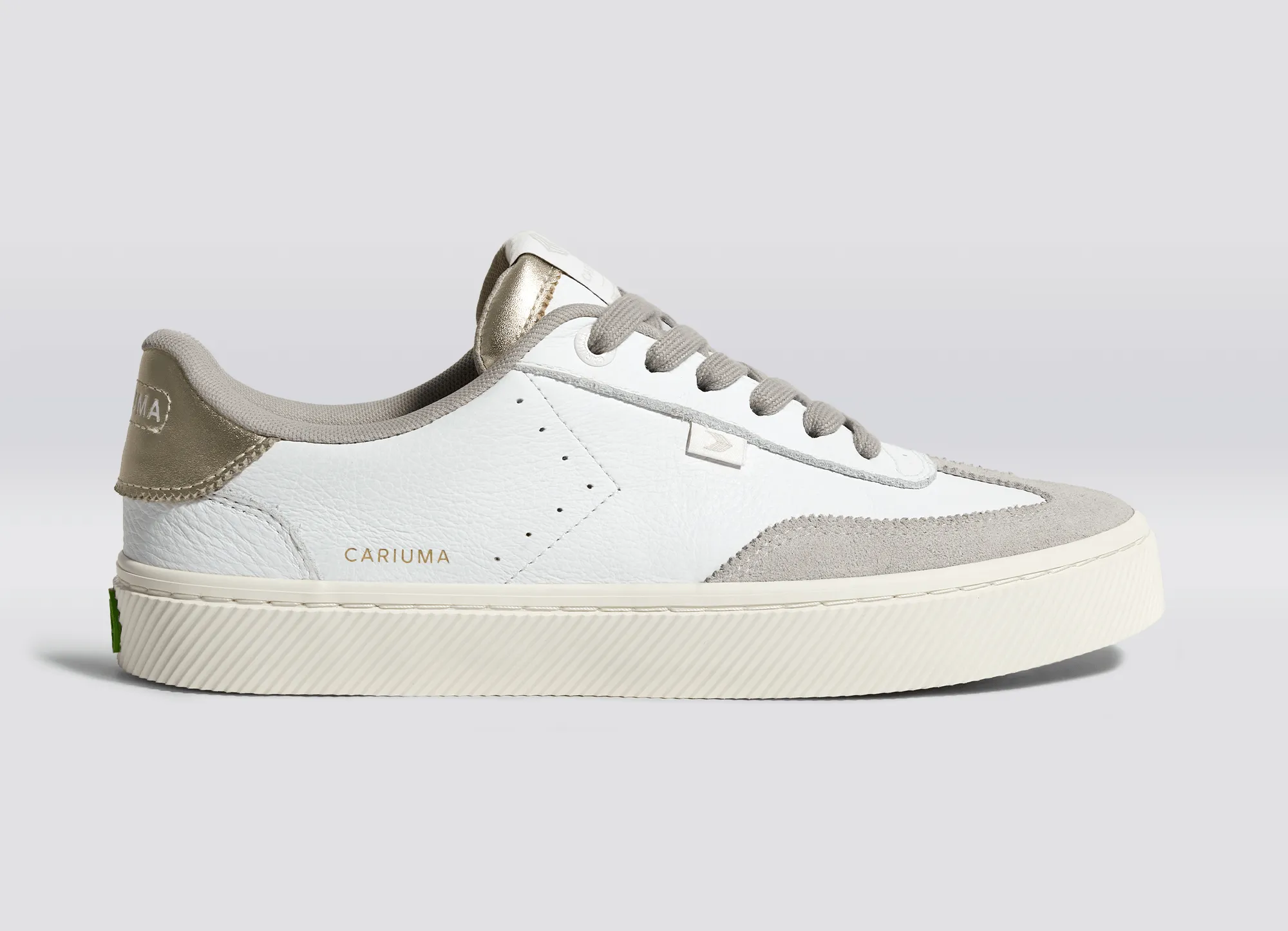 TOCA White Premium Leather Vintage White Suede Metallic Gold Sneaker Men