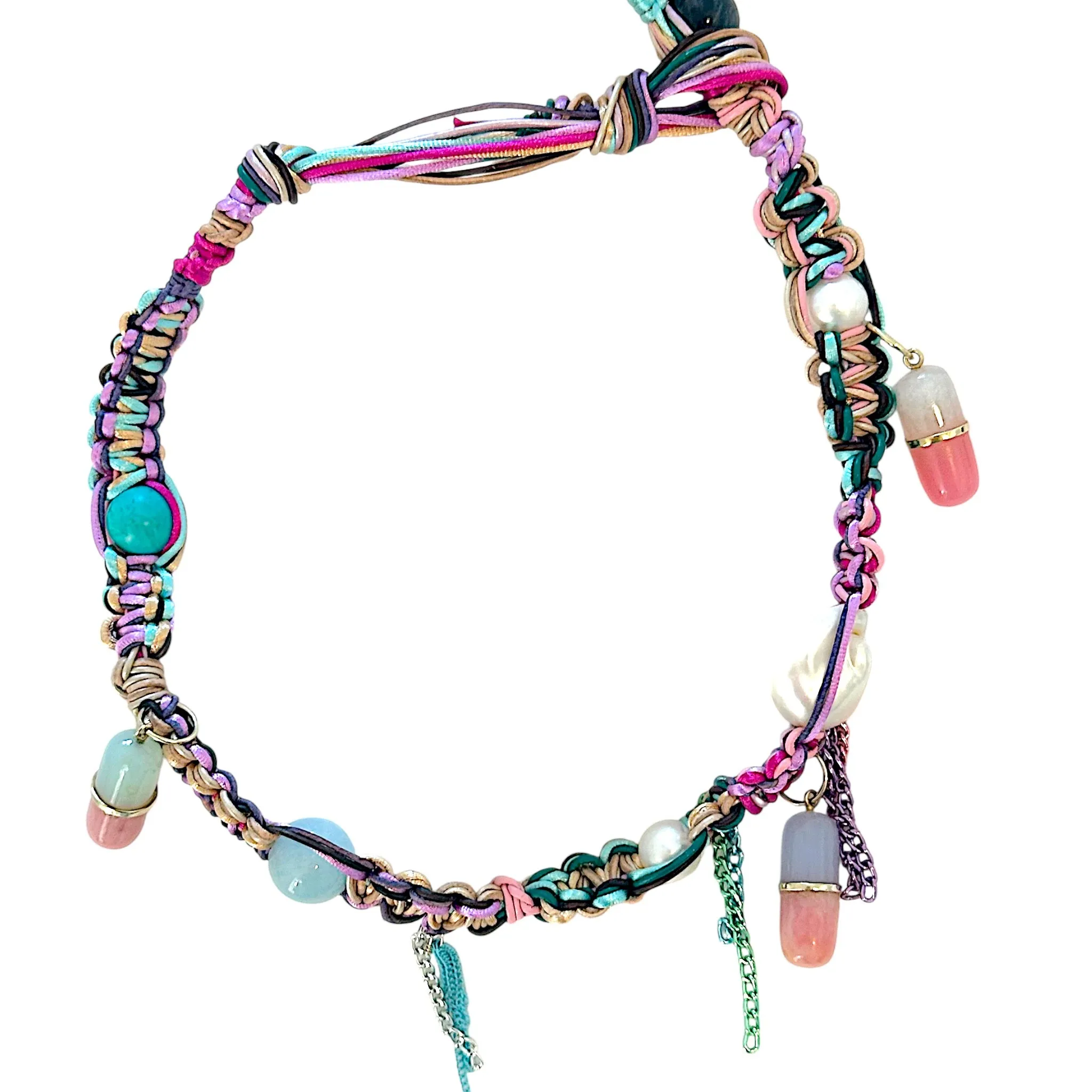 Tropical Barbie Pill Popper Rocker Choker