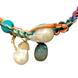 TROPICAL DIAMOND GLOW SCARAB DELUXE ROCKSTAR CHOKER
