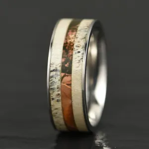 Tungsten Antler Cameo Men's Wedding Band 8MM
