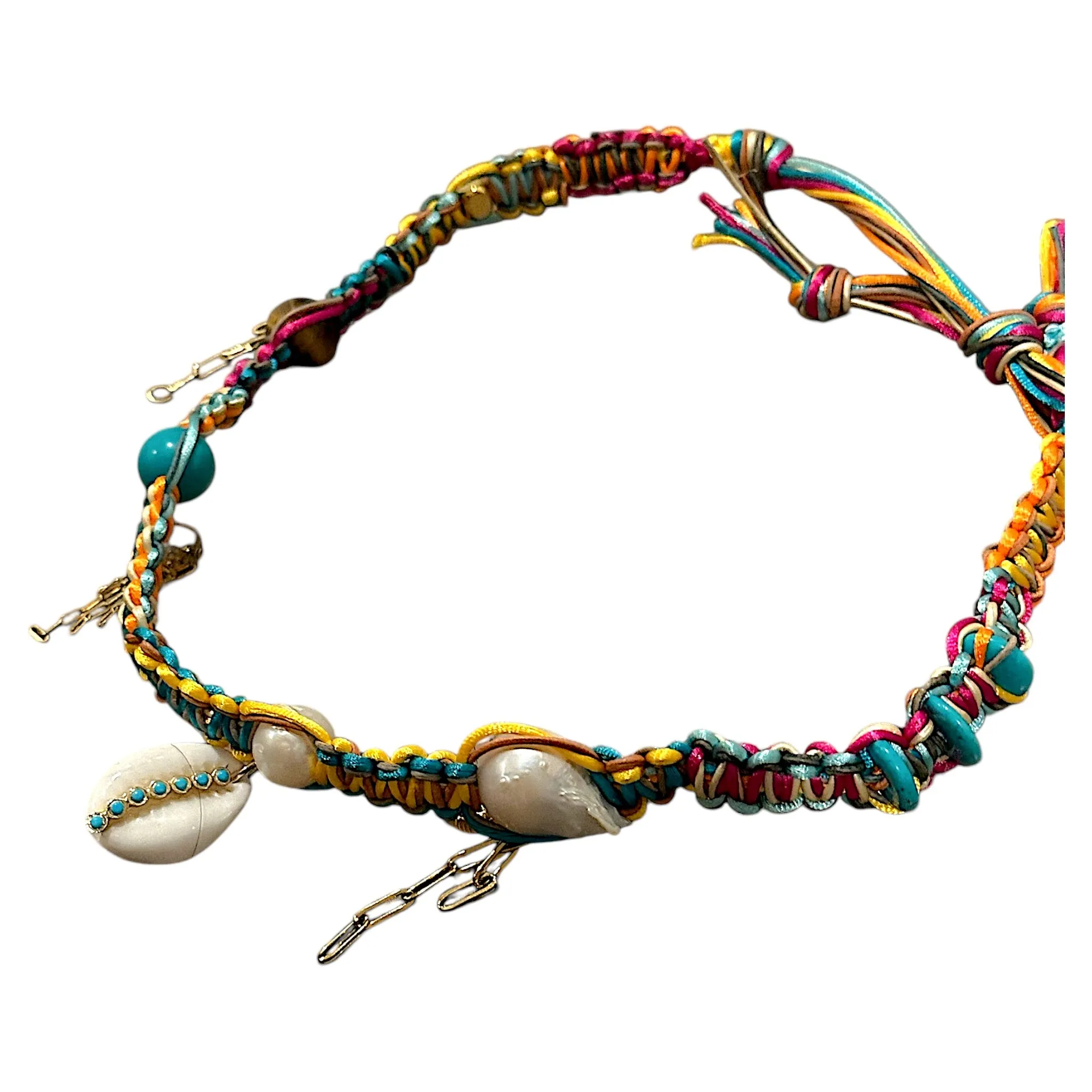 TURQUOISE COWRIE SHELL ROCKER CHOKER