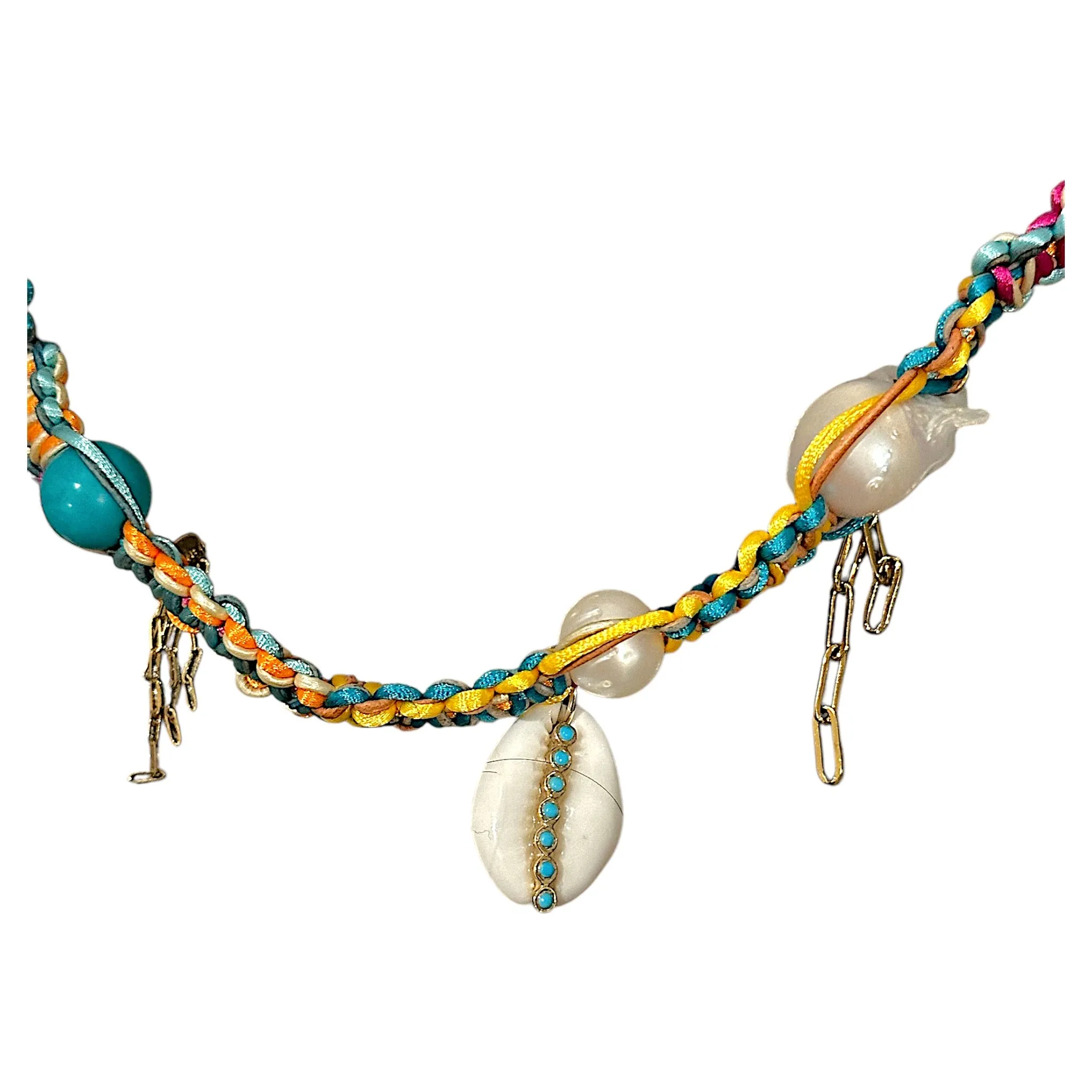 TURQUOISE COWRIE SHELL ROCKER CHOKER