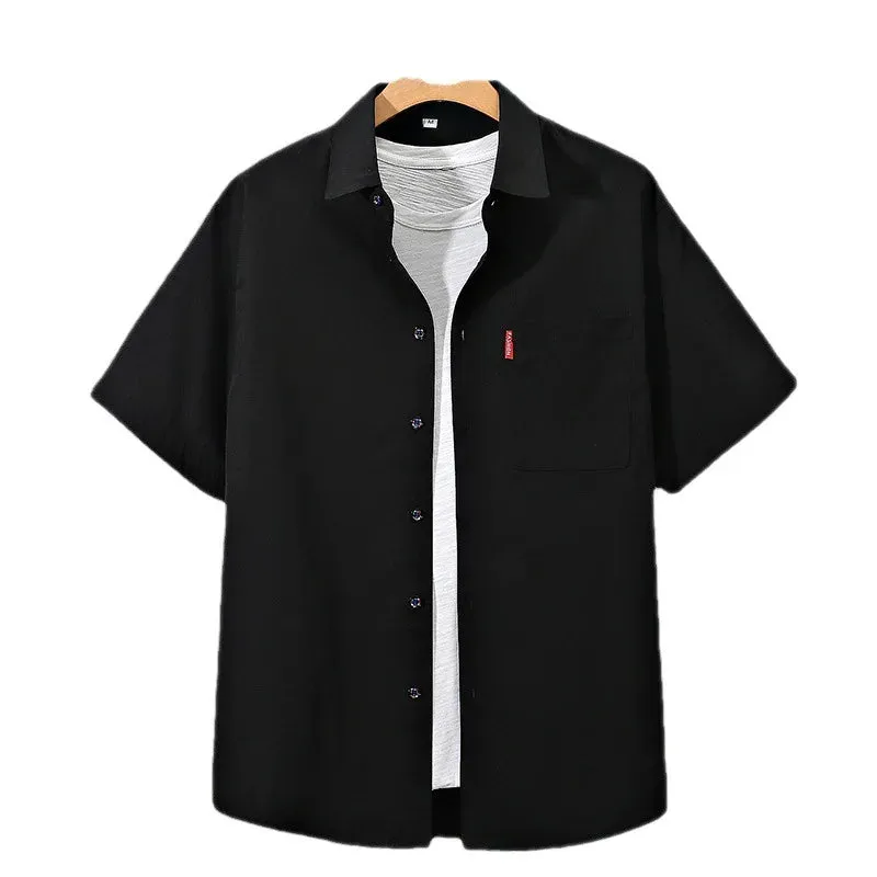UrbanEdge Herren Minimalistisches Kurzarmhemd