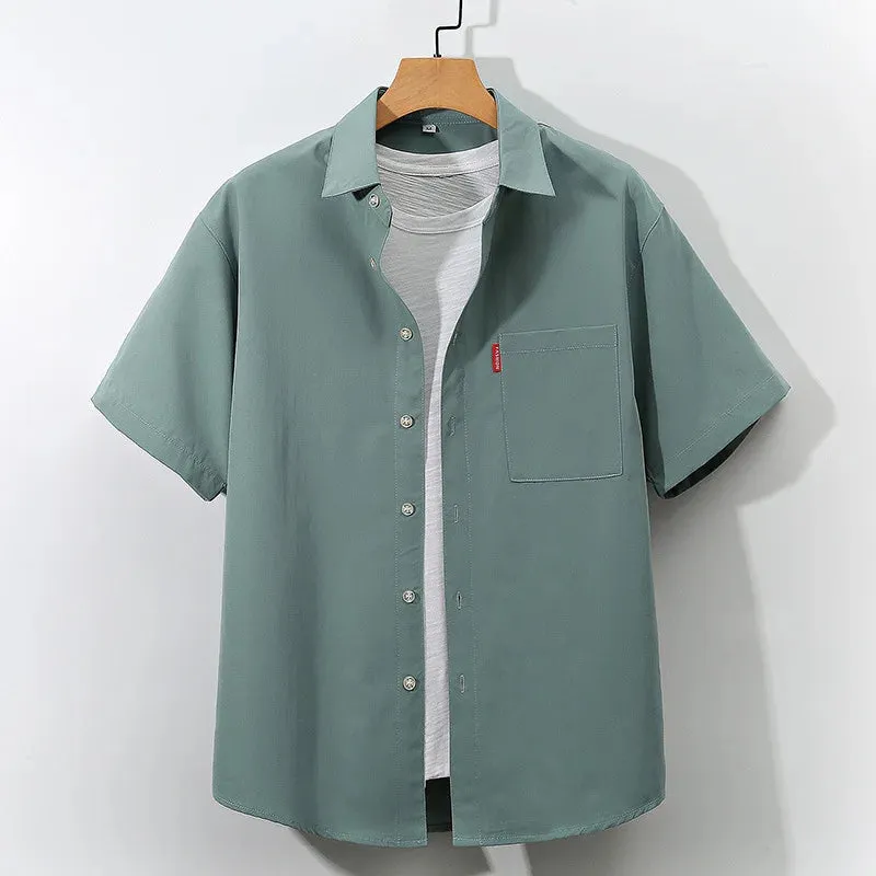 UrbanEdge Herren Minimalistisches Kurzarmhemd