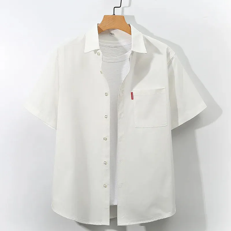 UrbanEdge Herren Minimalistisches Kurzarmhemd